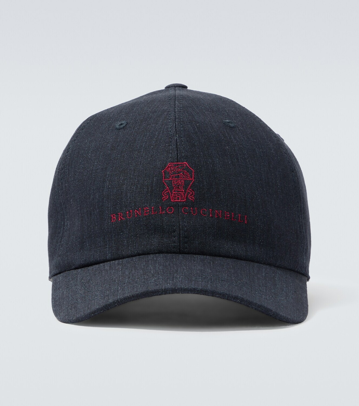 Brunello Cucinelli Embroidered denim baseball cap