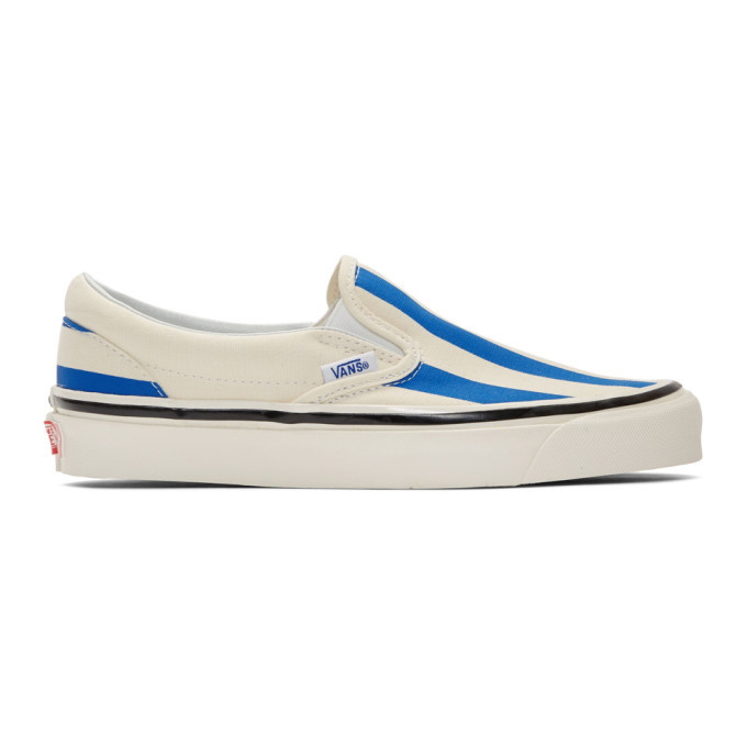 Photo: Vans Blue and White Striped Classic 98 DX Slip-On Sneakers