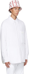 Valentino White Padded Cotton Poplin Shirt