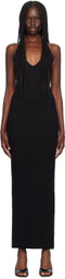 ÉTERNE Black Halter Maxi Dress