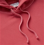 Officine Generale - Olivier Garment-Dyed Loopback Cotton-Jersey Hoodie - Red