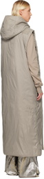 Rick Owens DRKSHDW Taupe Concordians Hooded Liner Coat