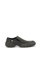 Diesel D-Mathieu-Brushed leather loafer with rubber sole - Moccasins and Mules Mens in Black