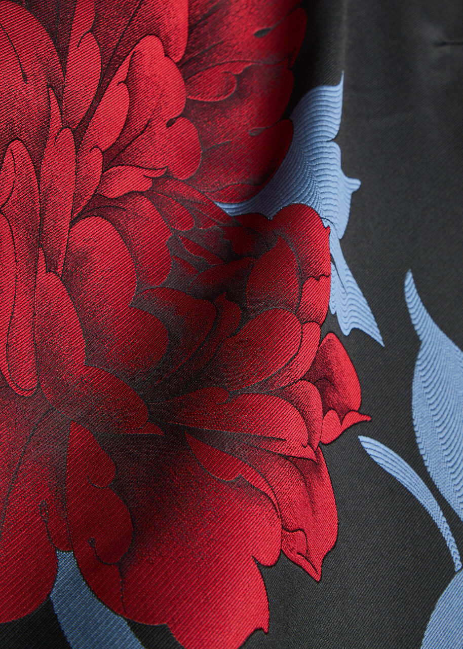 LA Double J Column Floral-jacquard Satin-twill Midi Dress Multicoloured
