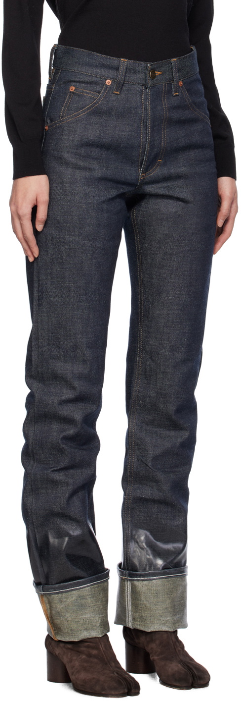 Maison Margiela Indigo Lacquered Jeans Maison Margiela
