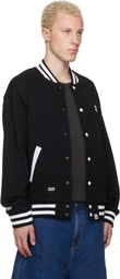 AAPE by A Bathing Ape Black 'AAPENOW' Moonface Varsity Jacket