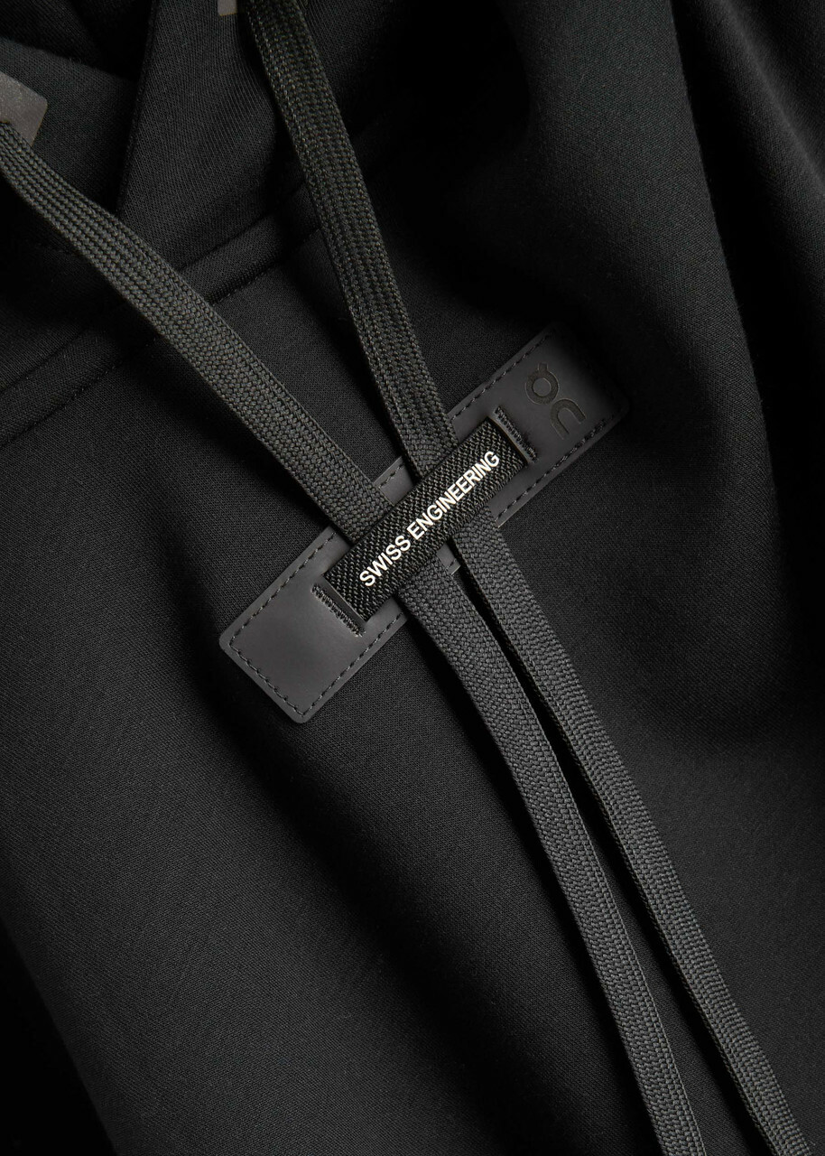 ON Logo Stretch-jersey Hooded Sweatshirt Black