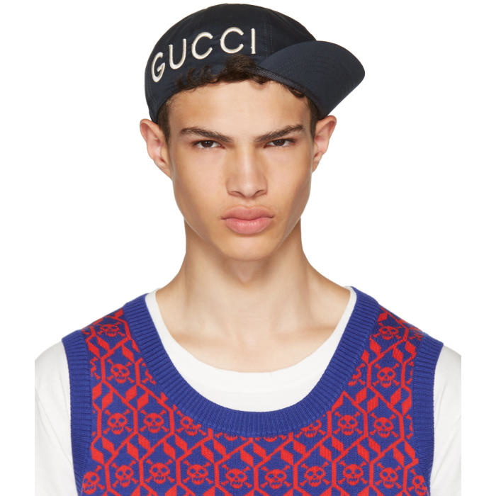 Photo: Gucci Navy Gucci Loved Cycle Cap