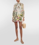 Camilla Floral high-neck silk crêpe blouse