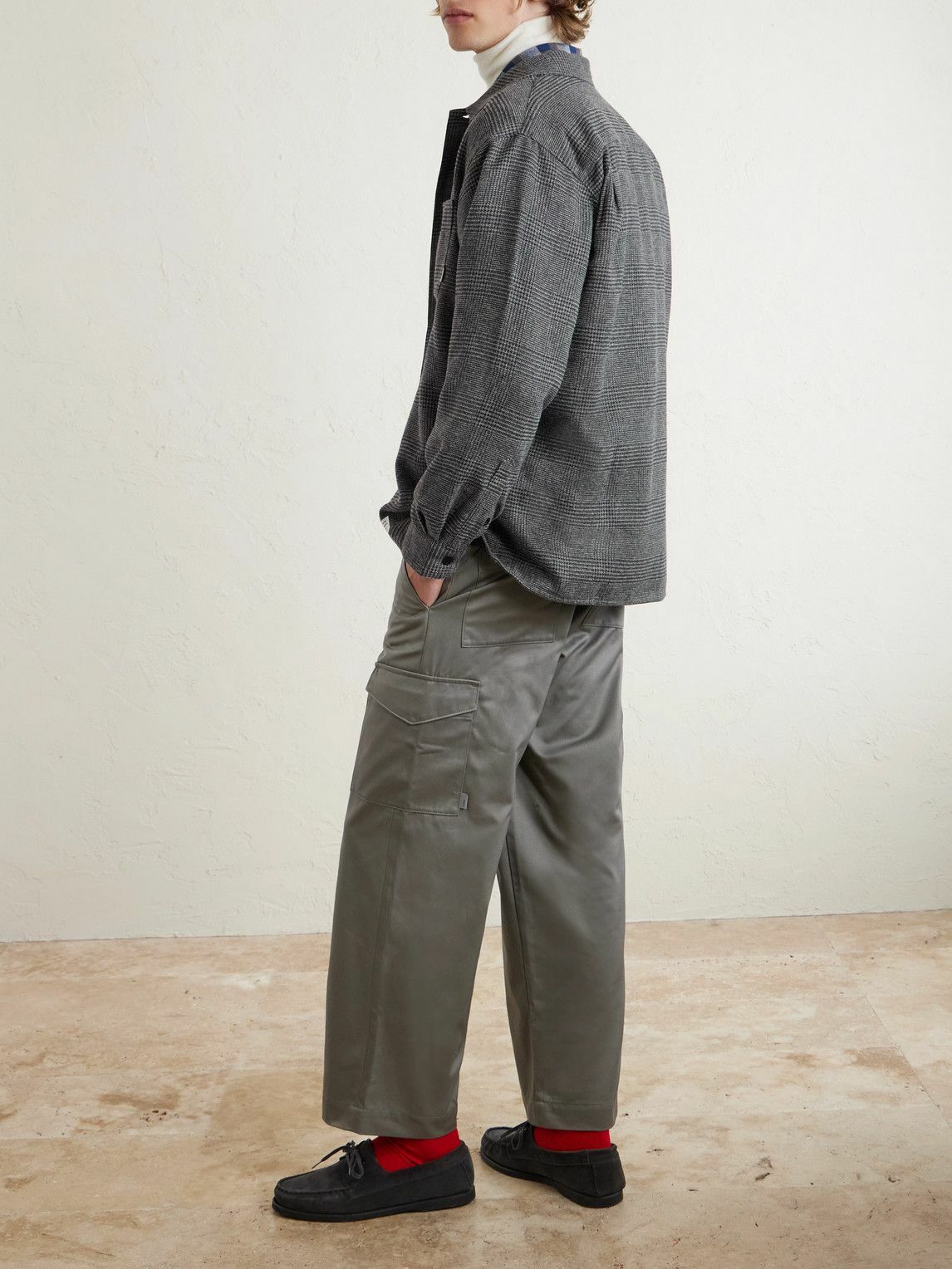 WTAPS - Crumb Houndstooth Flannel Shirt - Gray