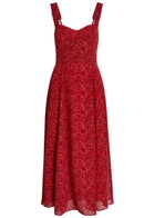 Reformation Lela Floral-print Georgette Midi Dress Red
