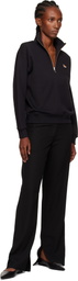 Maison Kitsuné Black Half Zip Baby Fox Patch Sweatshirt