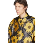 Dries Van Noten Yellow and Black Floral Vinkler Jacket