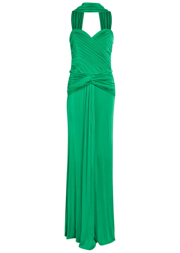 Photo: The New Arrivals Ilkyaz Ozel Amanda Stretch-jersey Maxi Dress Green