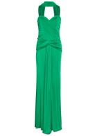 The New Arrivals Ilkyaz Ozel Amanda Stretch-jersey Maxi Dress Green