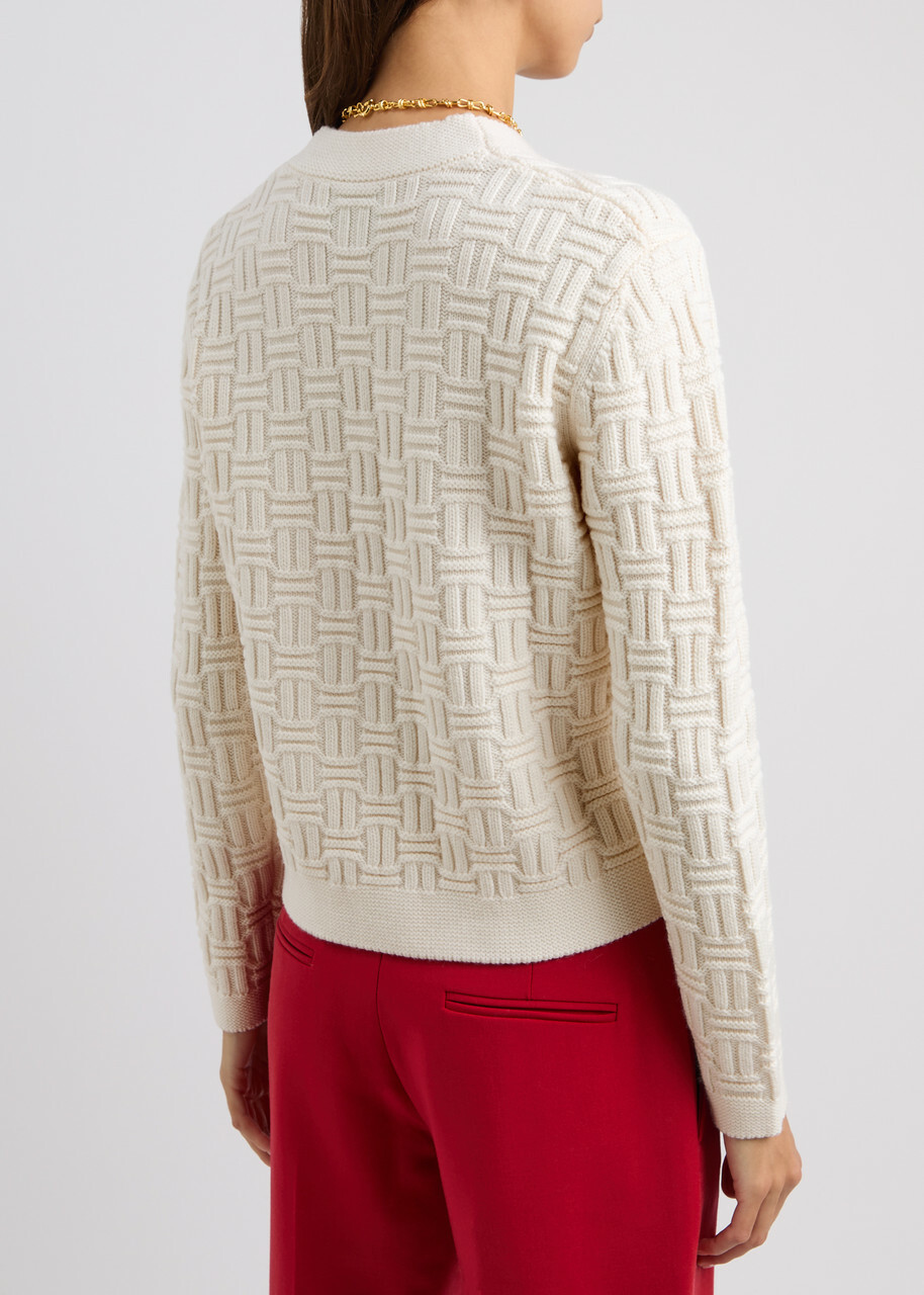 Casablanca Logo Wool-blend Cardigan White