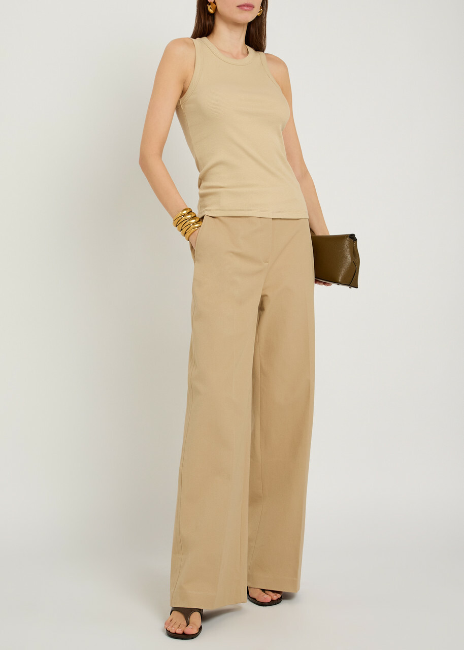 Joseph Yukio Flared-leg Trousers Beige