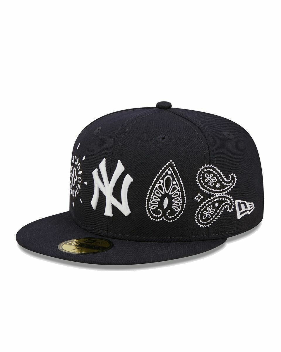 Photo: New Era Mlb Aop Paisley 59 Fifty New York Yankees Black - Mens - Caps