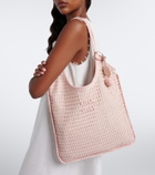 Miu Miu Ivy crochet raffia tote bag
