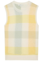 Vince Checked Fine-knit Wool Tank top Yellow