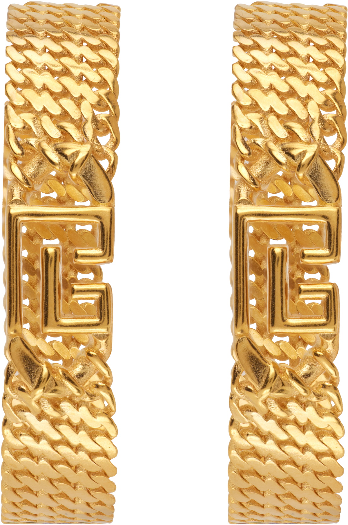 Balmain Sync 'PB' Brass Hoop Earrrings