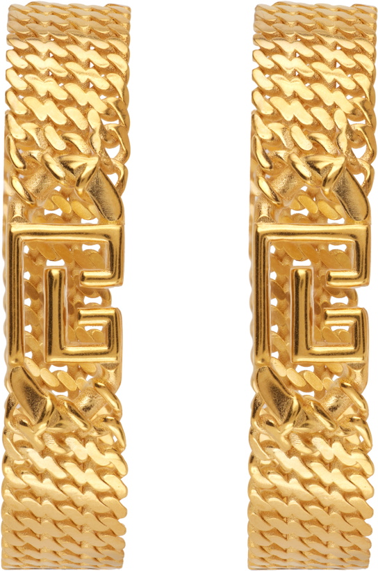 Photo: Balmain Sync 'PB' Brass Hoop Earrrings