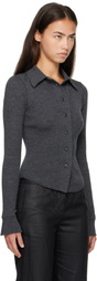 mfpen Gray Knitted Rib Cardigan