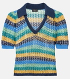 Etro Knitted striped cotton-blend crop top