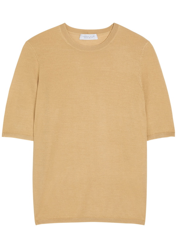 Photo: Gabriela Hearst Chryse Cashmere and Silk-blend T-shirt Beige