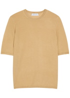 Gabriela Hearst Chryse Cashmere and Silk-blend T-shirt Beige