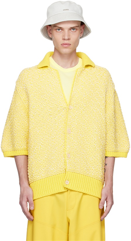 Photo: ZEGNA Yellow Textured Shirt