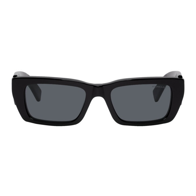 Photo: Moncler Genius 8 Moncler Palm Angels Black Rectangular Sunglasses