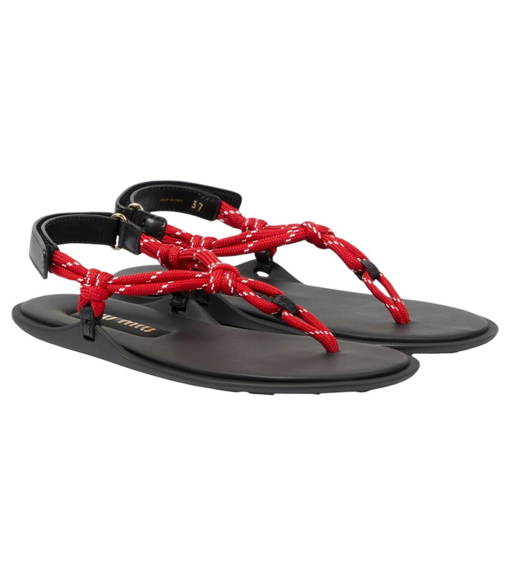 Photo: Miu Miu Riviere leather-trimmed thong sandals