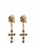 DOLCE & GABBANA - Plated Cross Pendant Earrings