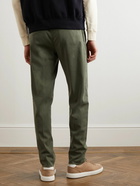 Kiton - Tapered Pleated Stretch-Lyocell Twill Trousers - Green