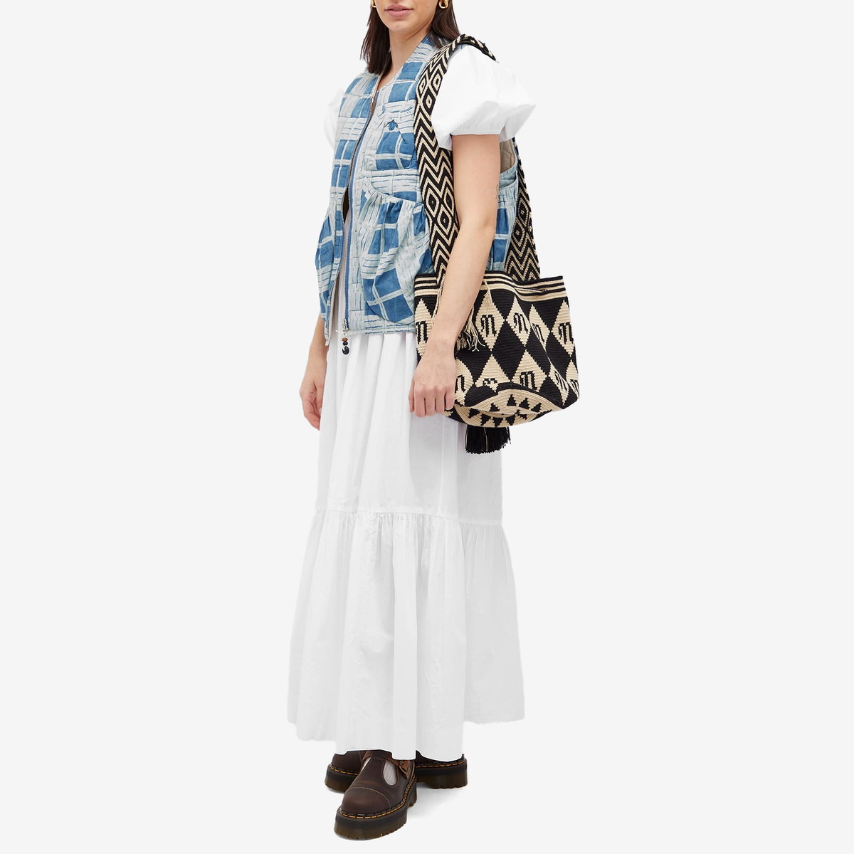 Story mfg. Women's Girolle Vest Gilet in Indigo Check