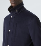 Brunello Cucinelli Leather-trimmed wool jacket