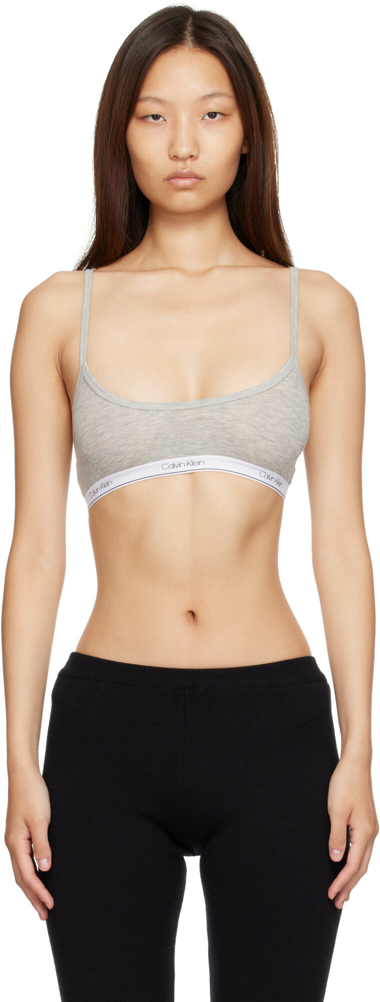 Calvin Klein Collection Gray Sienna Deconstruced Bra