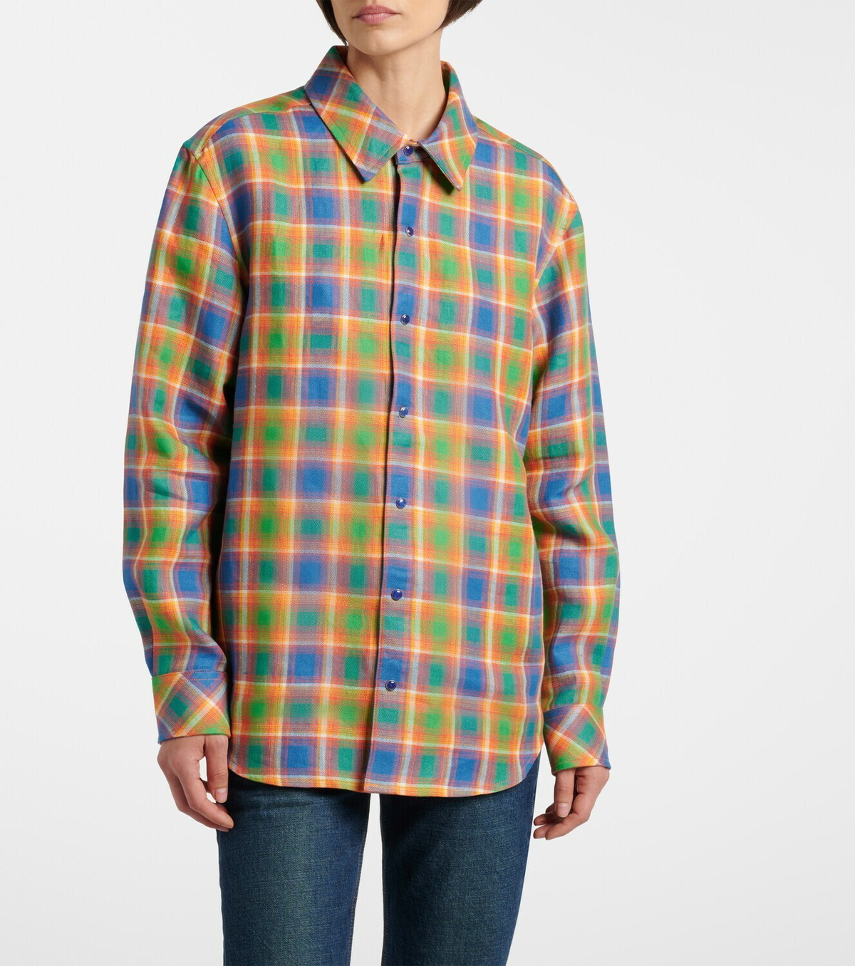 God's True Cashmere Brilliant linen shirt with lapis lazuli