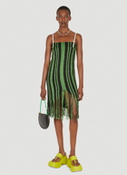 Braided Fringe Camisole Dress in Green