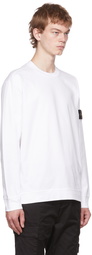 Stone Island White Cotton Long Sleeve T-Shirt