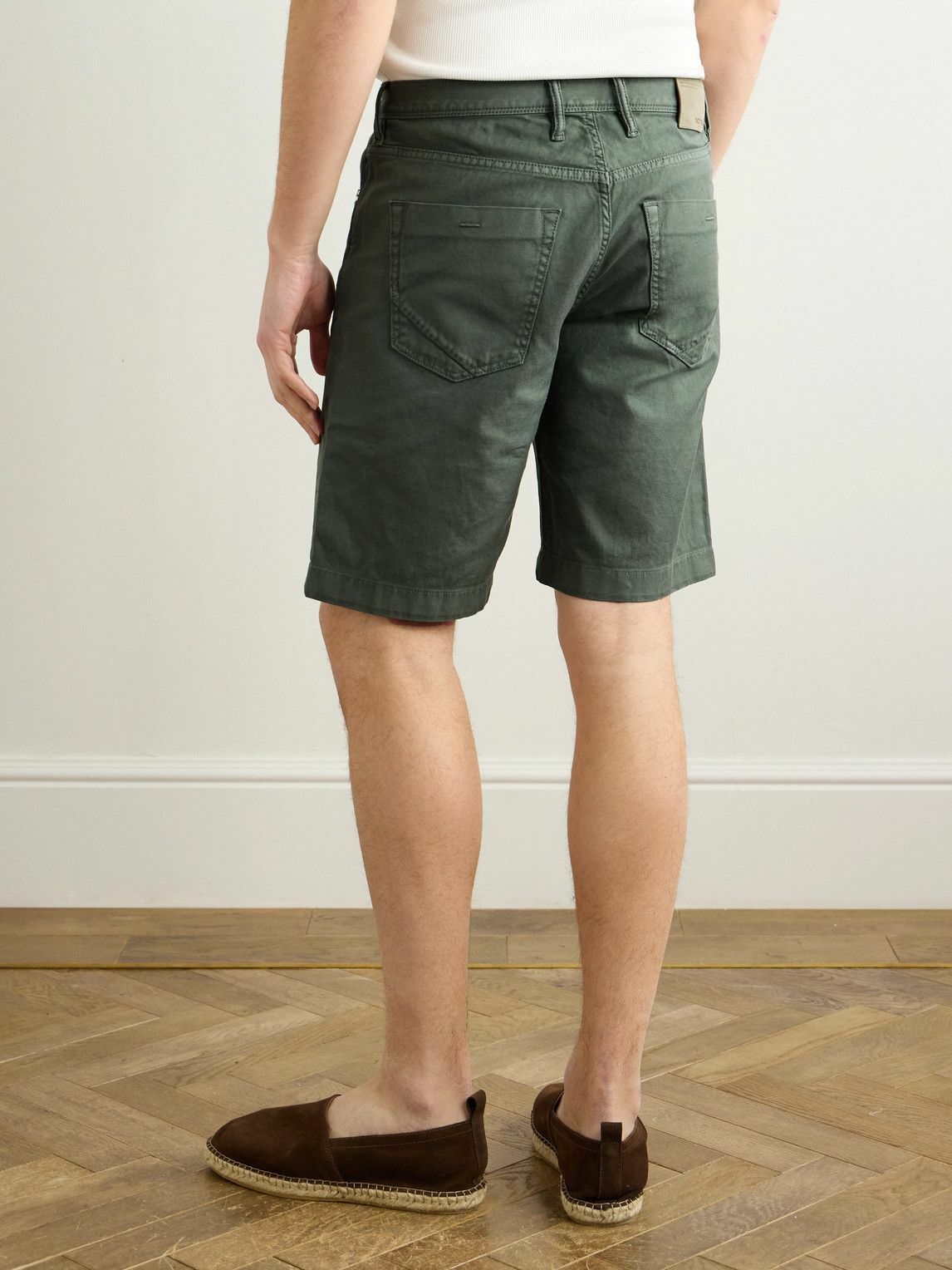 Incotex - Blue Division Straight-Leg Denim Shorts - Green