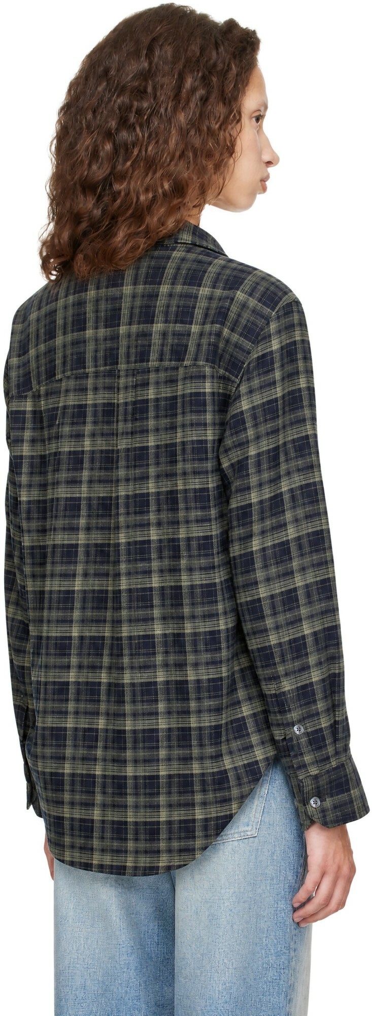 Dunst Navy Checked Flannel BD Shirt