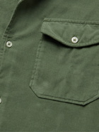 Officine Générale - Eric Camp-Collar Garment-Dyed Cotton-Corduroy Shirt - Green