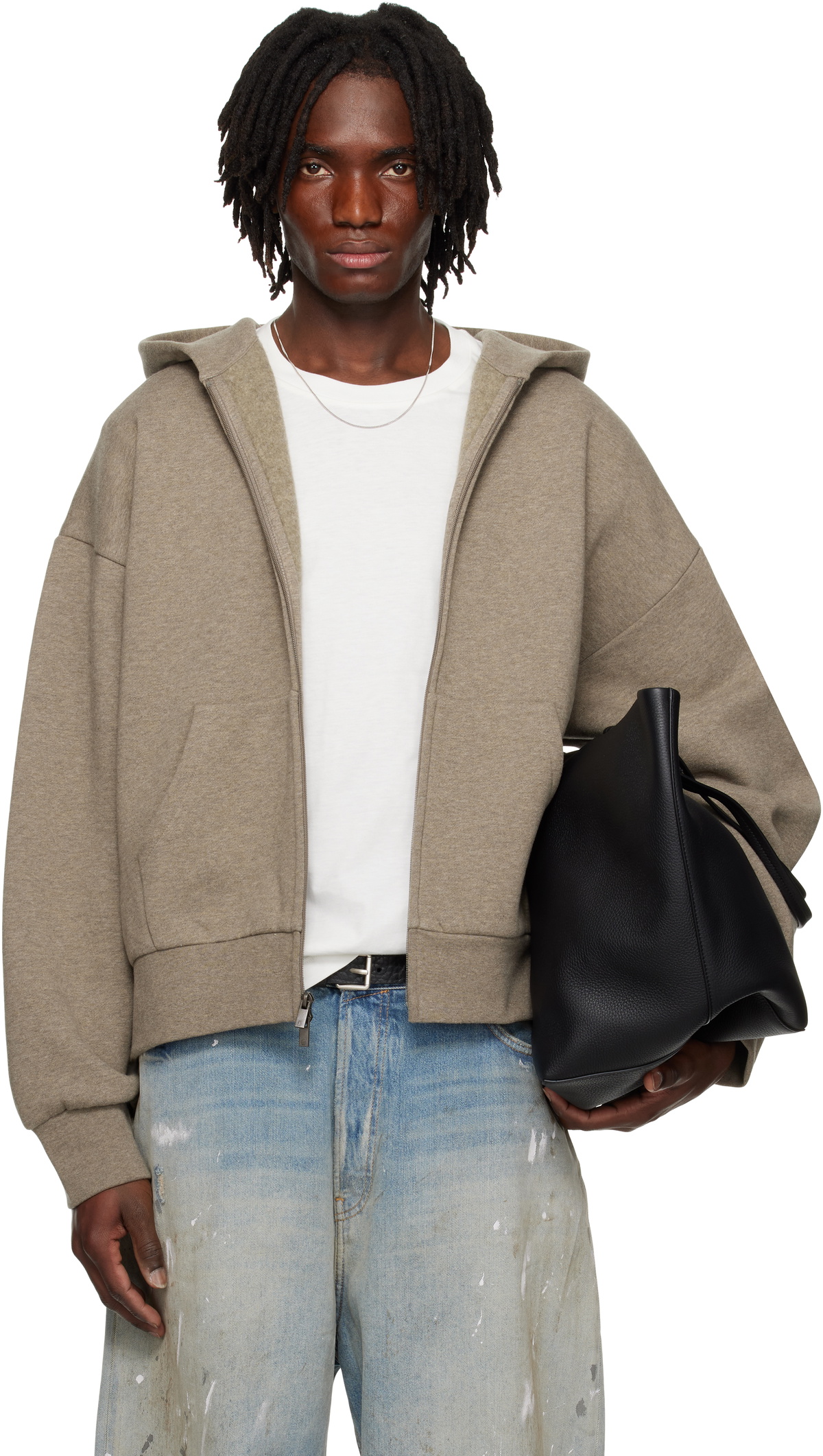 Fear of God ESSENTIALS Gray Classic Full Zip-Up Hoodie Fear