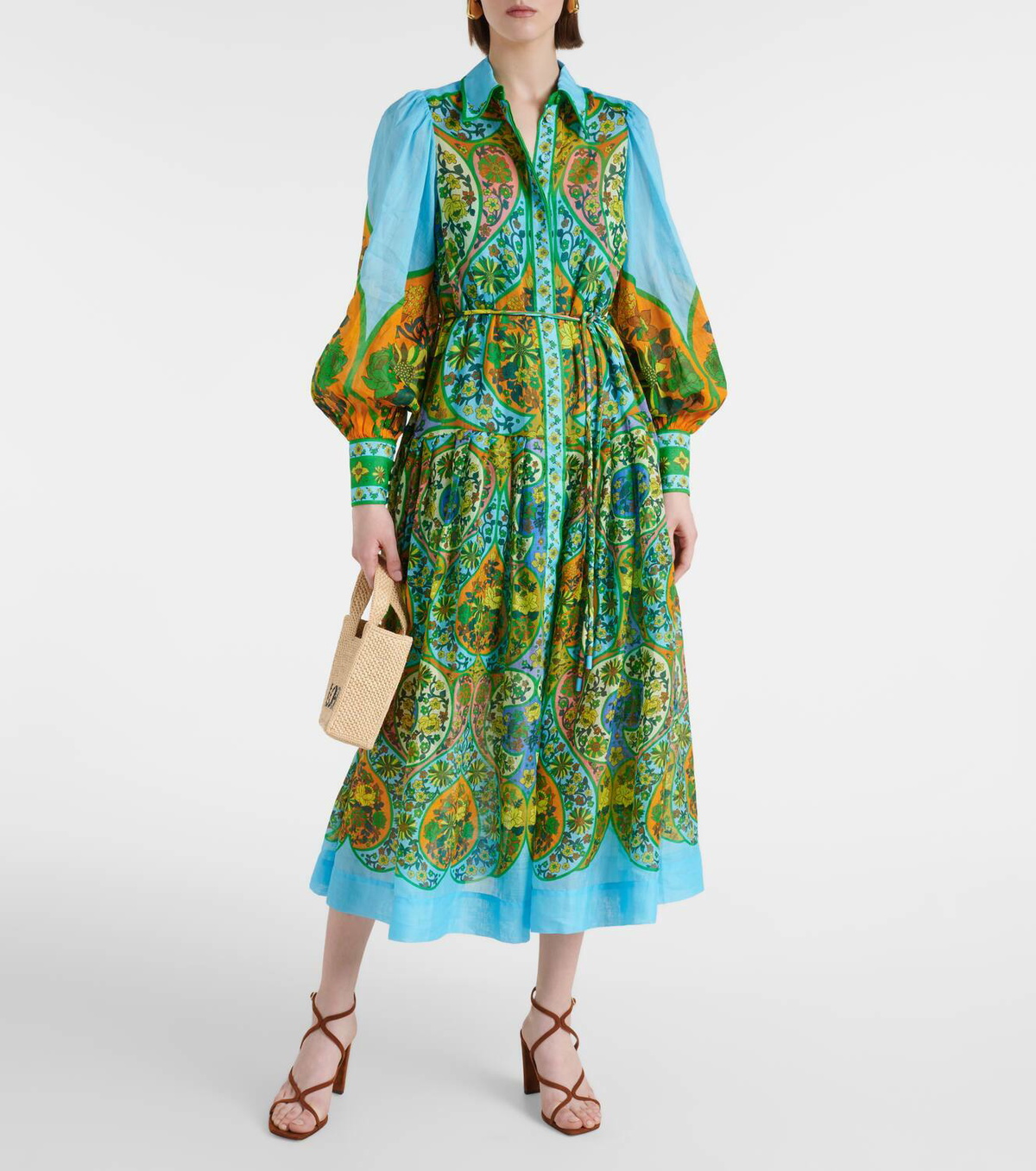 chinese dress ladies Striped A-line Ramie Dress