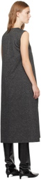 UMBER POSTPAST Gray Viscose Jersey Insulated Midi Dress