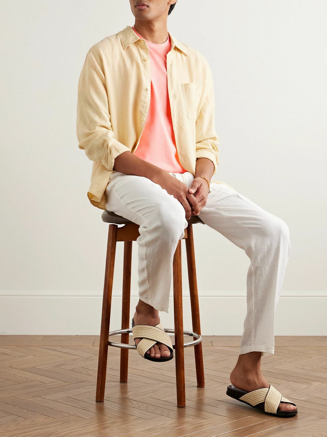 Altea - Lewis Slim-Fit Stretch-Cotton Jersey T-Shirt - Orange