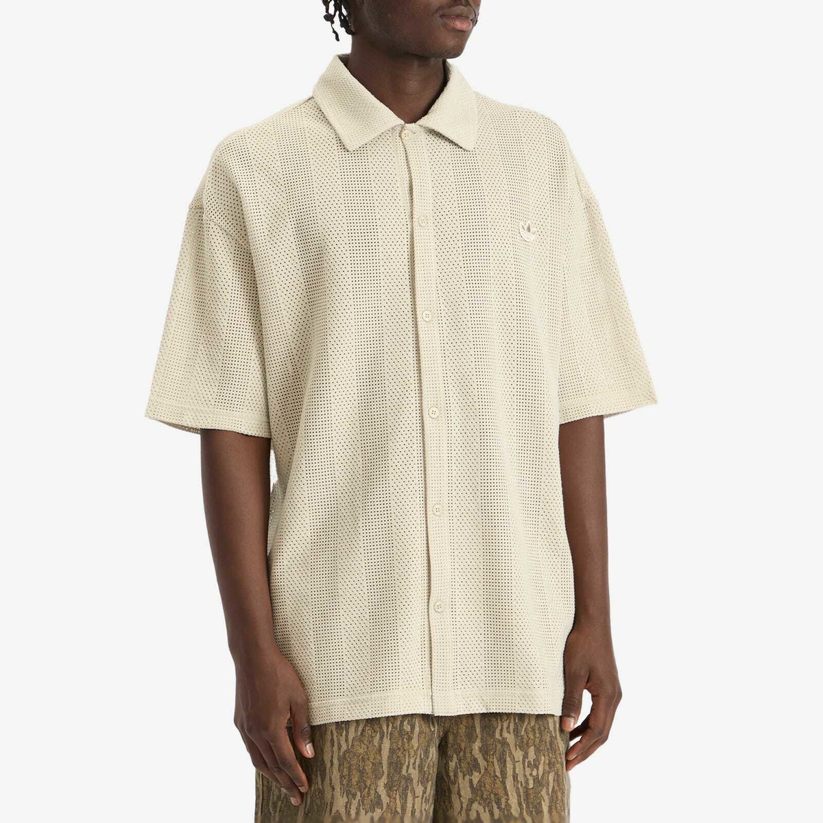 Adidas Men's Summer Knit Shooting Long-Sleeve Top in Putty Grey/Wonder White
