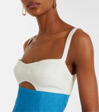 Cala de la Cruz Nara cutout floral linen midi dress